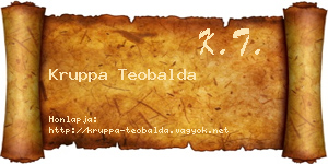 Kruppa Teobalda névjegykártya